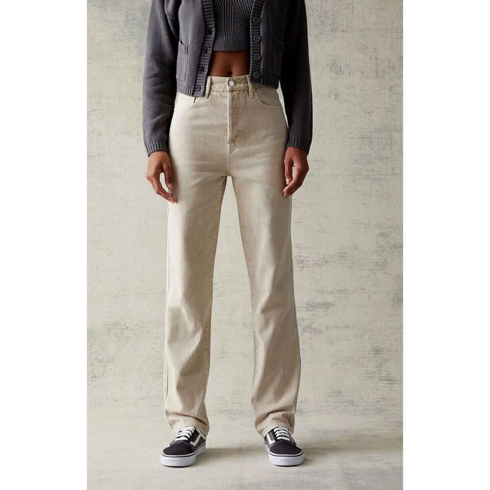 PacSun Light Beige High-Rise Dad Jean